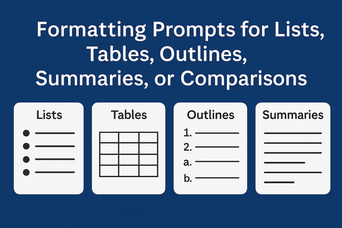 Format lists etc